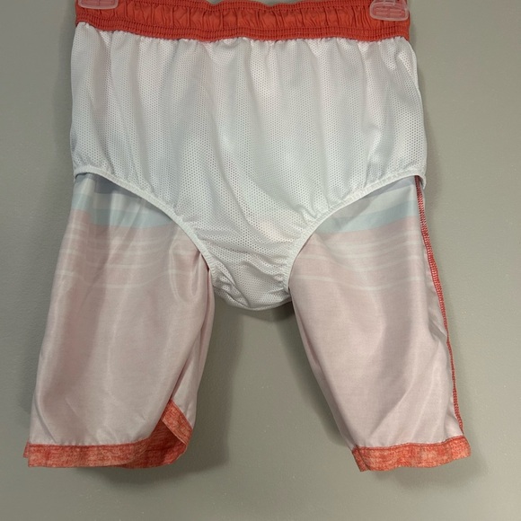 Boy’s Oshkosh B’gosh Orange Striped Swim Shorts, Size 10 - Picture 6 of 7